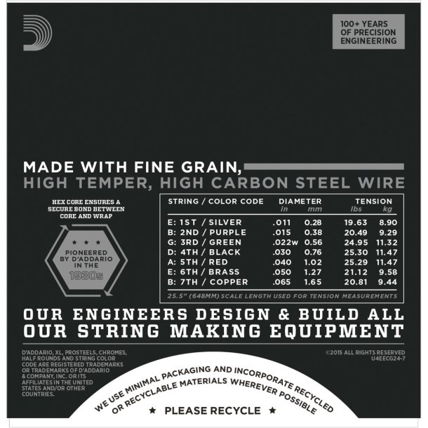 D'Addario ECG24-7, .011-.065 (7-strengs�t)